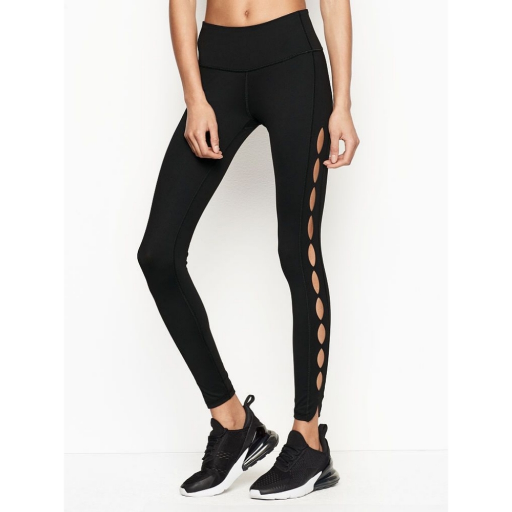 High-Waist Black Cutout Leggings